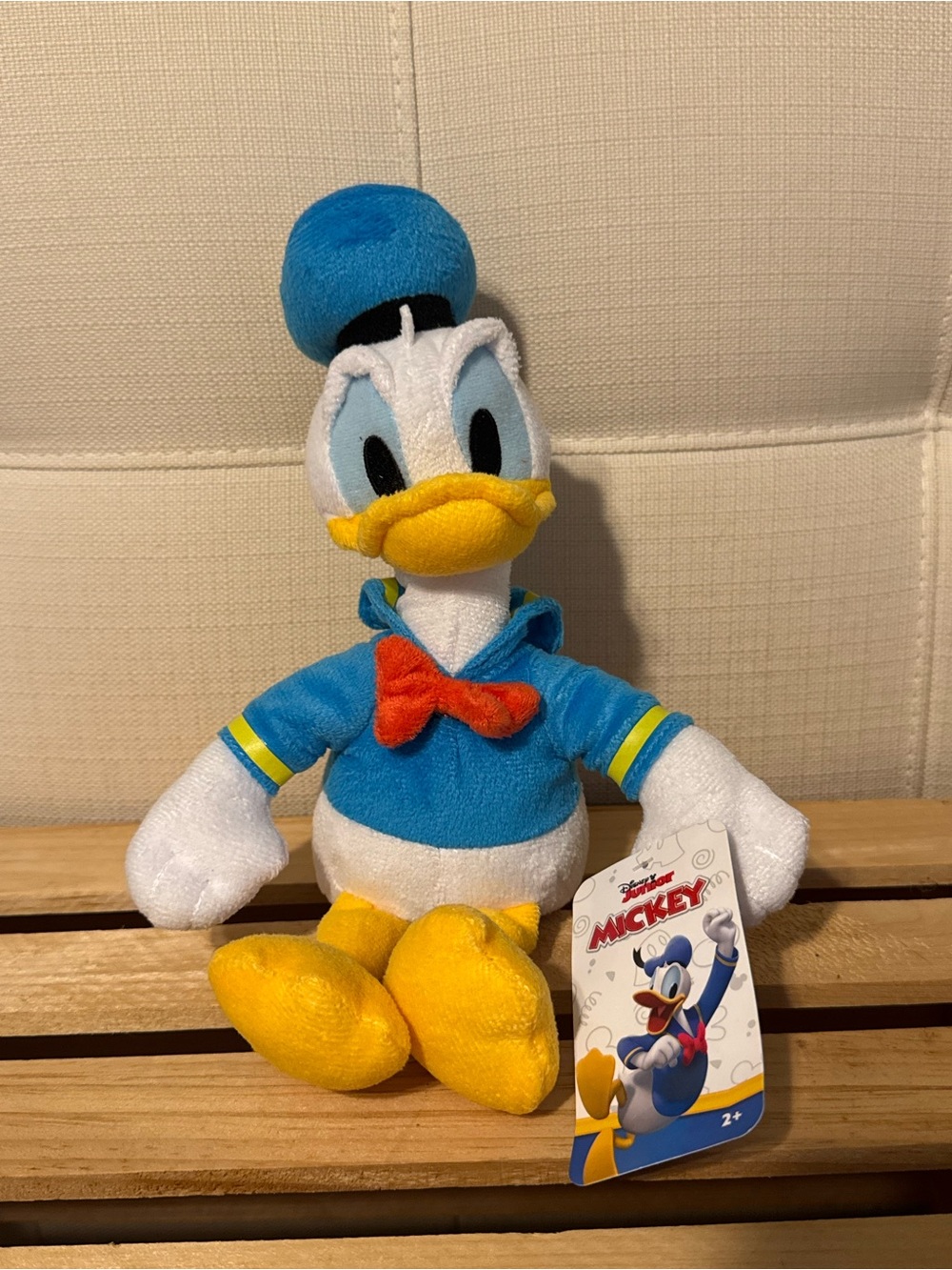 Disney Donald Duck Plush - Blue, Yellow, White with Red Bow